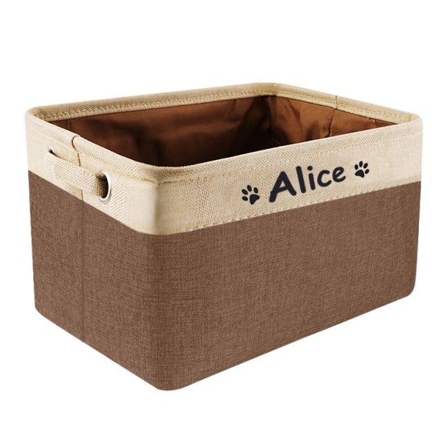 Personalized Dog Toys Storage Baskets - Mans Bestie