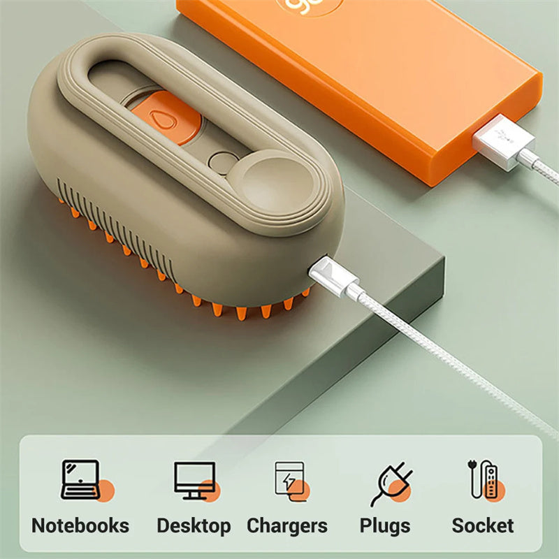 3 In 1 Electric Steam Pet Brush - Mans Bestie